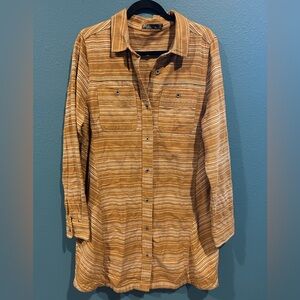 Prana Yellow Striped Shirt/Dress